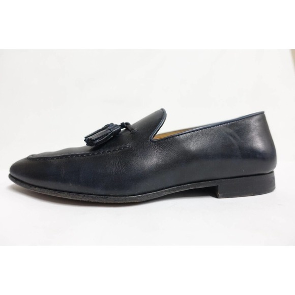 MAGNANNI Men Tassel Loafers Navy Blue Sz 7 M Medium Leather Apron-Toe main image 6